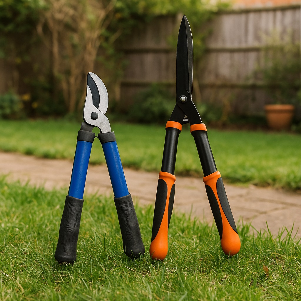 מספרי גדר להב ארוך + גוזם ענפים להב קצר 1