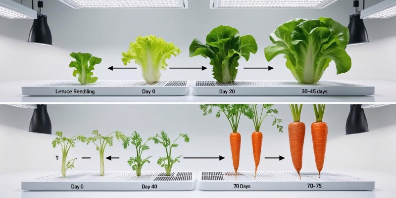 ירקות עליים או שורש מה עדיף לגדל בהידרופוניקה - 4 - השוואת זמני גידול