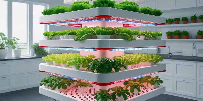 איך צבע תאורת הגידול משפיע על התפתחות הצמחים - 6 - להמחשה תאורה למערכת הידרופונית