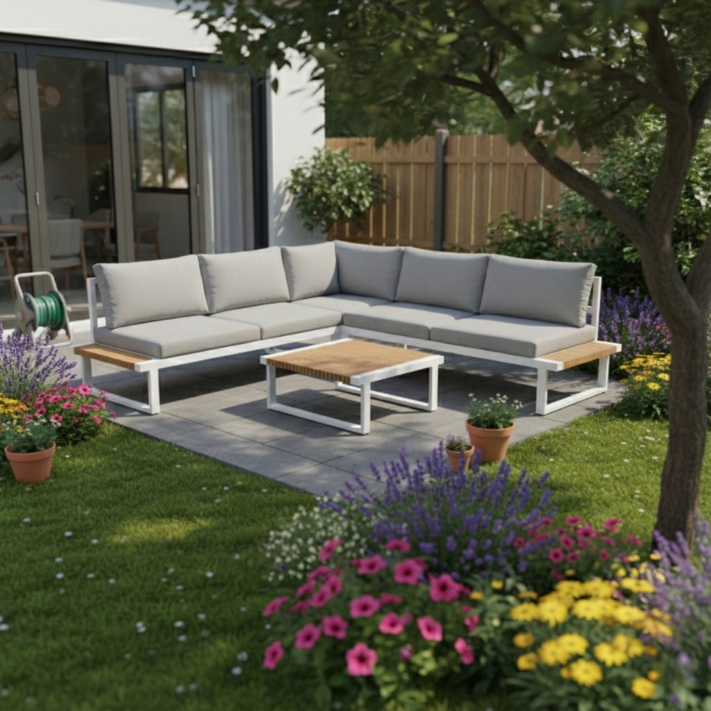 תבור בסיס לבן ריפוד אפור 10