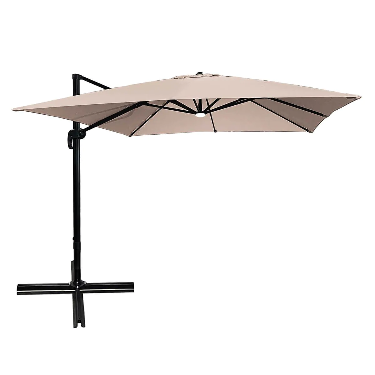 שמשיית צד אלומיניום 3 מטר עם תאורה נטענת GPT צבע קרם - 1