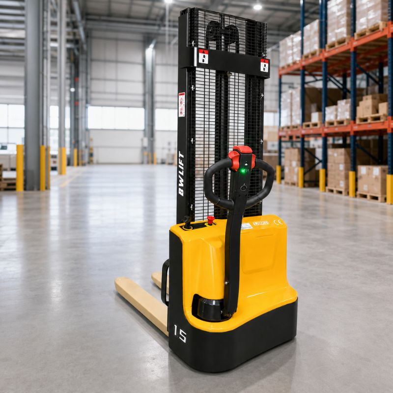 מלגזון Bwlift ליתיום גובה 3 מטר 1500 ק ג 1 להמחשה ברקע